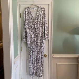 Adibosy Women Jumpsuit Long Sleeve Leopard Print Womens V Neck XXL